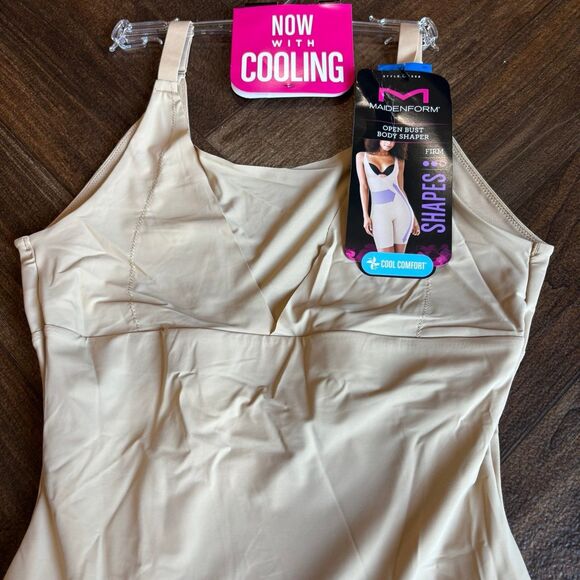 Maidenform Firm Control Open Bust Body Shaper Shapewear 2556 Beige Size XL NWT - Picture 6 of 11